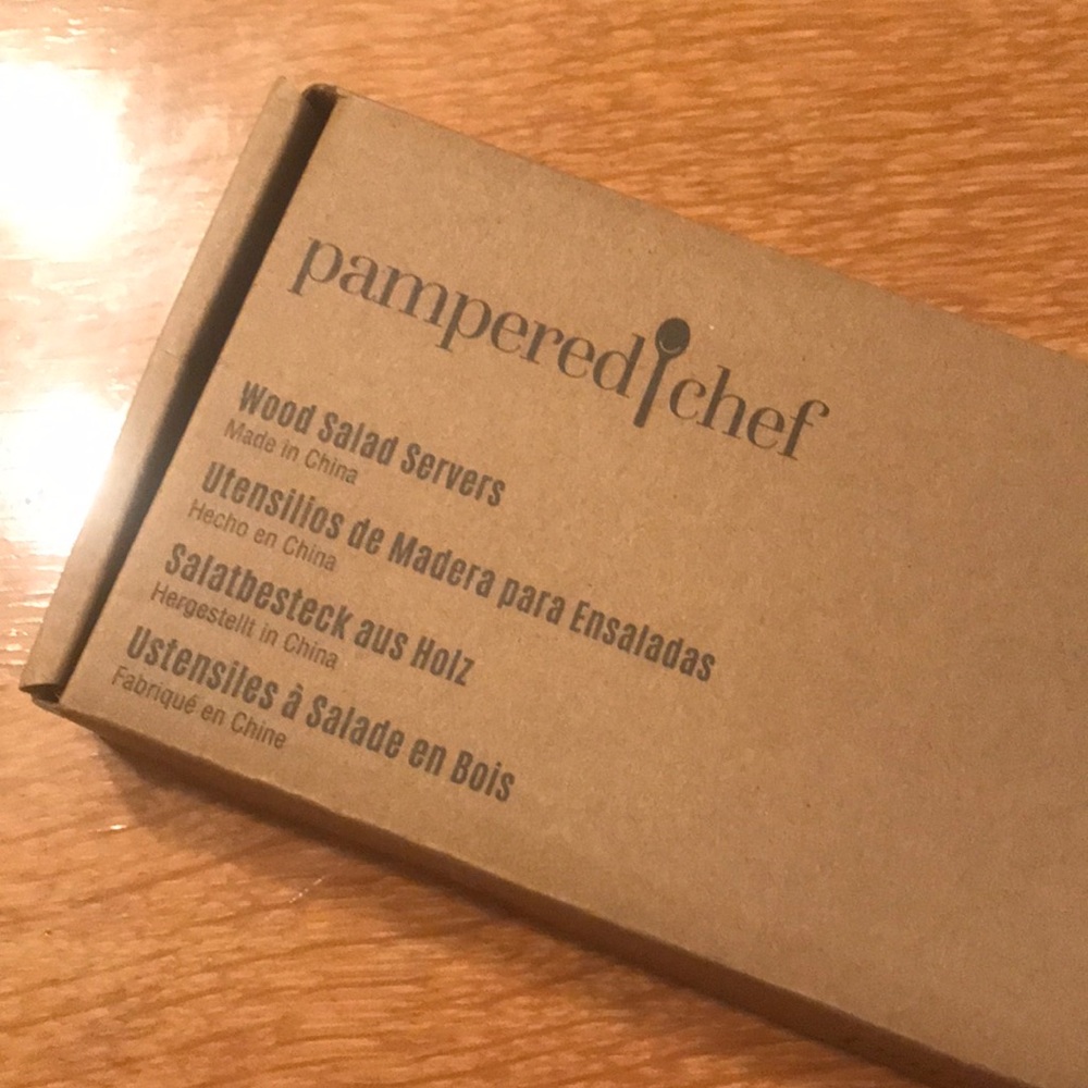 Brand new Pampered Chef wood salad servers